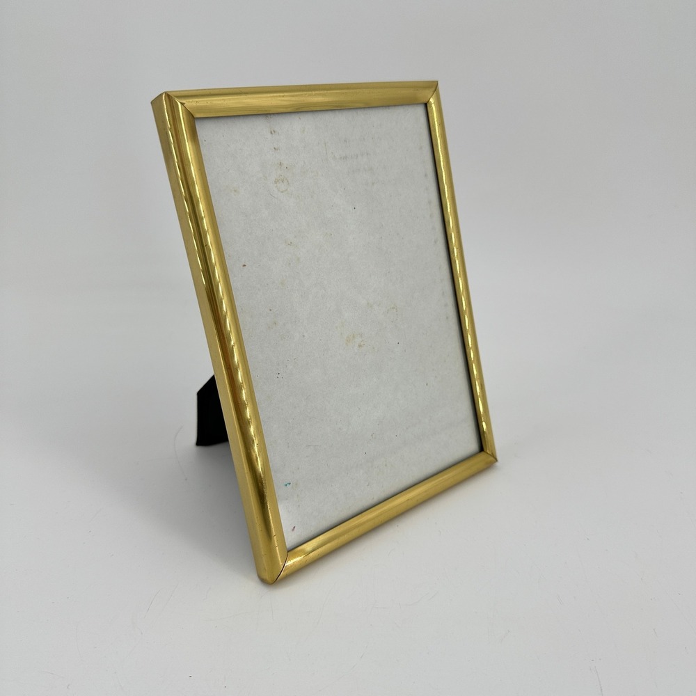Vintage Gold Tone Metal 5x7 Tabletop Picture Frame with Velvet Back